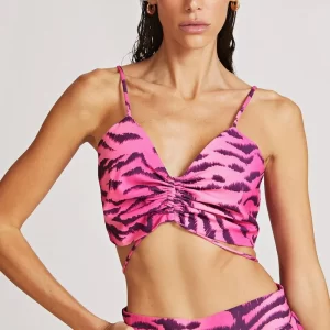 Top Morena Rosa Justo Alça Regulagem Frontal Rosa