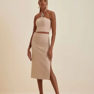 Top Cropped Morena Rosa Bege