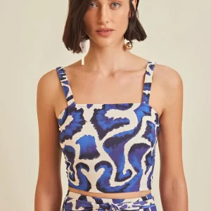 Blusa Morena Rosa Frente Única Alça Com Amarração Azul