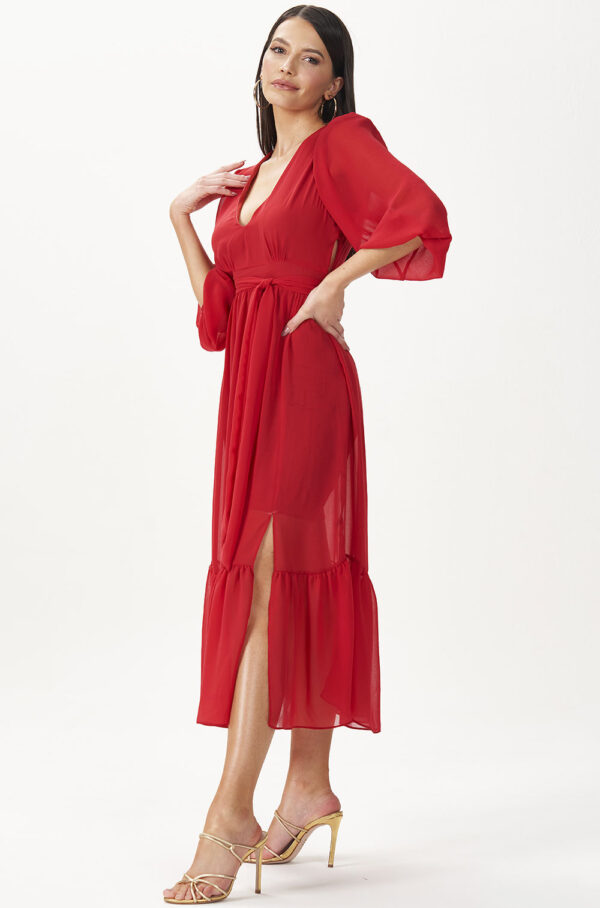 Vestido GataBakana Midi Solto Vermelho