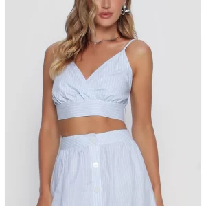 Cropped GataBakana Listrado Azul